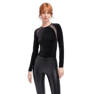 NWT Wolford Blake String Body Bodysuit Top Long Sleeve M